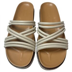 Madewell‎ Women's The Charley Strappy Slide Sandals in Oyster Cream Size 10